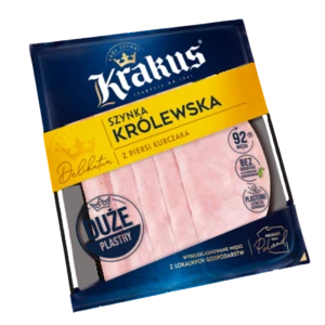 Szynka królewska drobiowa plastry 120 g Krakus