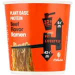 Danie błyskawiczne wysokobiałkowe z makaronem ramen o smaku wołowiny 62g