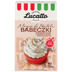 Babeczki piernikowe z musem marcepanowym i złotym maczkiem Lucatto 305g