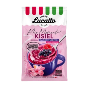 Kisiel owoce leśne z nutką hibiskusa - z kawałkami owoców Lucatto 31,5g