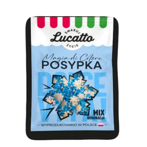 Dekoracje - śnieżynka (niebieska) Lucatto 30g