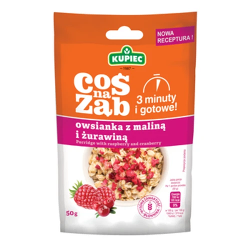Kupiec owsianka z maliną i żurawiną 50g Coś na ząb 1775827467323-wdtgmk.png