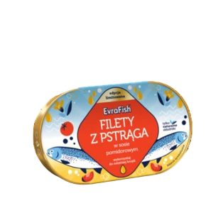 EVRAFISH Pstrąg w sosie pomidorowym z ogórkiem i papryką 170g