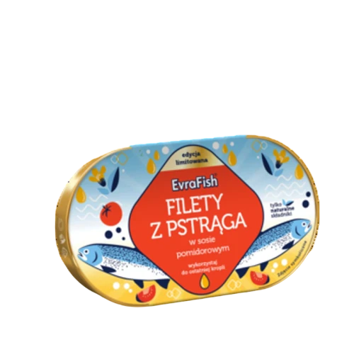 EVRAFISH Pstrąg w sosie pomidorowym z ogórkiem i papryką 170g image-editor%2Fzip-import%2F1776698382077-1289-e08741623efa.png