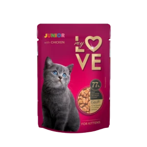 My Love Pełnowartościowa karma w saszetkach dla kociąt z kurczakiem 85 g