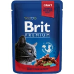 BRIT PREMIUM CAT Adult Wołowina i Groszek 100g (saszetka)