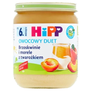 HiPP BIO Owocowy Duet Brzoskwinie i morele z twarożkiem po 6. miesiącu 160 g