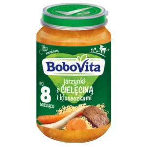 BoboVita Jarzynki z cielęciną i kluseczkami po 8 miesiącu 190 g