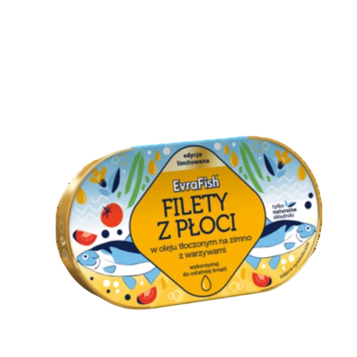 EVRAFISH Filety z płoci w oleju tłoczonym na zimno z warzywami 170g image-editor%2Fzip-import%2F1776698382077-1337-e9520554d85e.png