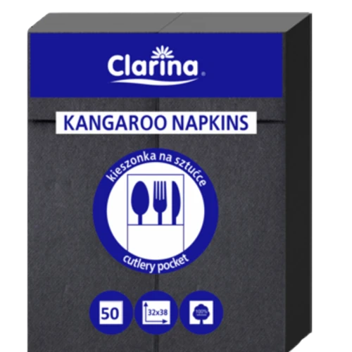 Serwetki Kangurki 38X32 50szt czarne Clarina 1775823395973-ptsfbm.png