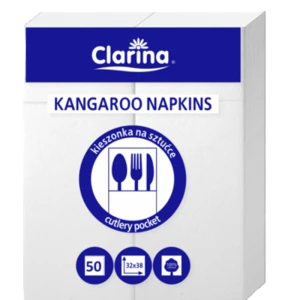 Serwetki Kangurki 38X32 50szt białe Clarina
