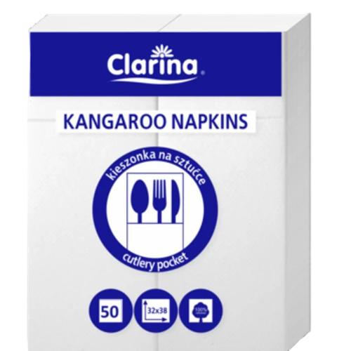 Serwetki Kangurki 38X32 50szt białe Clarina 1775823417882-il6auq.png