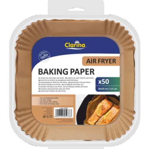 Wkład papierowy do pieczenia AIR FRYER kwadratowy 200x200x45mm 50 sztuk CLARINA 1775823438100-96koy.png