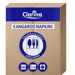 Serwetki Kangurki 38X32 50szt eco brąz Clarina