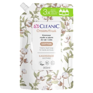 Cleanic kremowe mydło do rąk i ciała łagodzące COTTON 900 ml