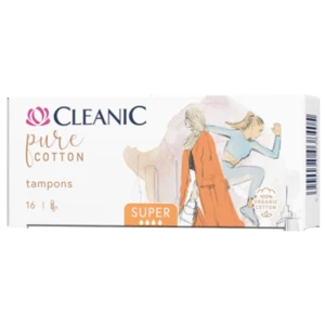 Cleanic Pure Cotton Tampony Super 16 szt. (100% bawełna organiczna)