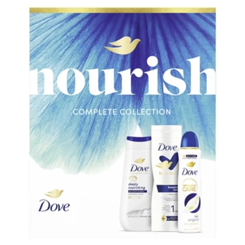 Dove Advanced Care Deeply Nourishing Żel pod prysznic 225 ml + Balsam Essential Care 250 ml + Antyperspirant Original 150 ml 1775823794025-bjd7tj.png