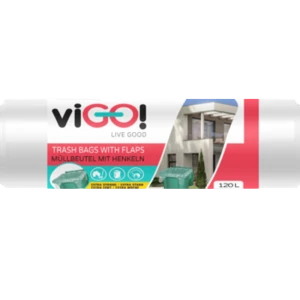 viGO! Worki LD transparentne z uszami, 120L, 26 szt.