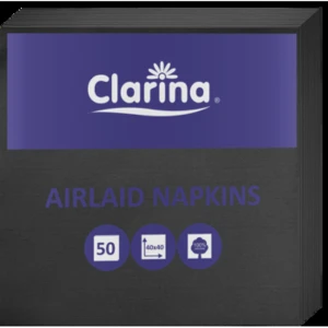 Serwetki AIRLAID, 40 x 40, składane, Czarne - a'50, CLARINA