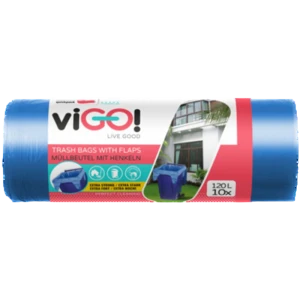 viGO! Worki LD niebieskie z uszami, extra mocne, 120L, 10szt.