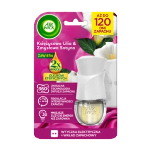 Air Wick Elektryczny Odświeżacz Powietrza Księżycowa Lilia Otulona Satyną 19 ml Komplet
