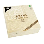 Serwetki, "ROYAL Collection", składane w 1/4, 40 cm x 40 cm, szampański, "Ornaments"50 szt.