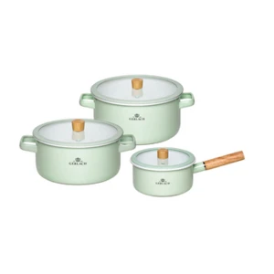 Natur Enamel Kpl. garnków 6 el. - zielone