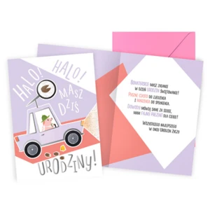 Karnet PR-503 Urodziny dziecięce (świnka-detektyw)