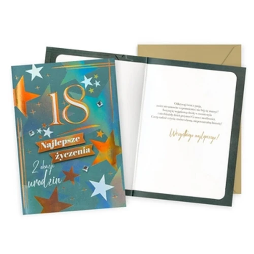 Karnet DK-1286 Urodziny 18 (cyfry, osiemnastka, gwiazdki) 1775825958775-avjq9j.png