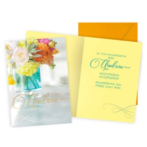 Karnet PR-486 W dniu urodzin (kwiaty)