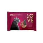 Zestaw My Love pełnoporcjowa karma w saszetkach dla dorosłych kotów z królikiem i wołowiną 4 x 85 g