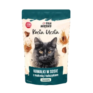 Pan Mięsko Kocia Uczta Kawałki w sosie z makrelą i tuńczykiem 85g