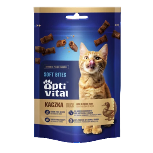 OptiVital Przekąska - Uzupełniająca karma dla dorosłych kotów. Soft bites dla kotów ze świeżą kaczką 80g image-editor%2Fzip-import%2F1776698382077-1676-86a8c0477622.png