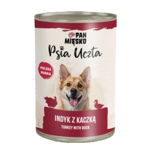 Pan Mięsko Psia Uczta Indyk z kaczką 400 g