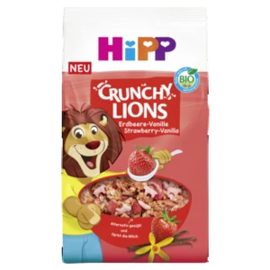 HiPP BIO Crunchy Musli Chrupiące Lwy, Truskawka-Wanilia, 300 g