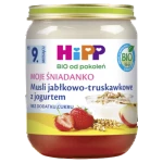 HiPP Musli jabłkowo-truskawkowe z jogurtem BIO, po 9. m-cu, 160 g