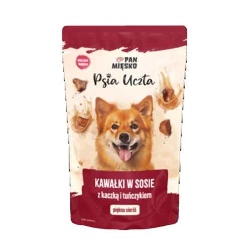 Pan Mięsko Psia Uczta Kawałki w sosie z kaczką i tuńczykiem 150 g image-editor%2Fzip-import%2F1776698382077-1685-0a1d4fb733dc.png