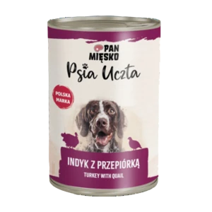 Pan Mięsko Psia Uczta Indyk z przepiórką 400 g