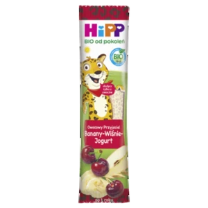 HiPP Batonik Owocowy Przyjaciel Banany-Wiśnie-Jogurt BIO, po 1. roku, 23 g