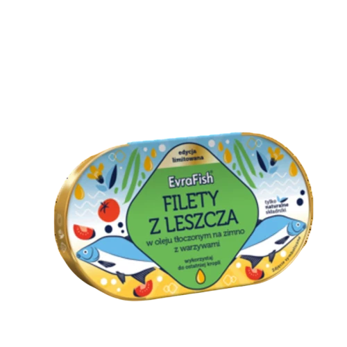 EVRAFISH Filety z leszcza w oleju tłoczonym na zimno z warzywami 170g image-editor%2Fzip-import%2F1776698382077-1700-a4ded51ac387.png