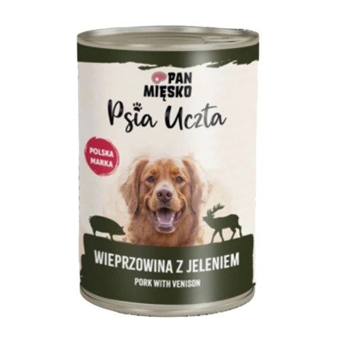 Pan Mięsko Psia Uczta Wieprzowina z jeleniem 400 g 3de990f48498914578f8efe0a1905ac0.png