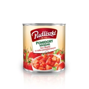 Pomidory krojone bez skórki w soku pomidorowym Pudliszki 2,52 kg