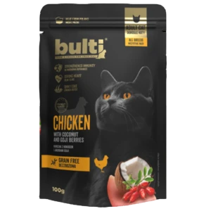 Bulti saszetka 100g kurczak z kokosem i jagodami goi