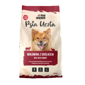 Pan Mięsko Psia Uczta Wołowina z królikiem 2,8 kg