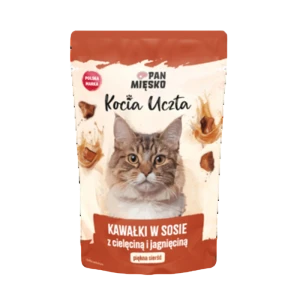 Pan Mięsko Kocia Uczta Kawałki w sosie z cielęciną i jagnięciną 85g