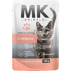 MK ANIMALS Saszetka dla kotów z cielęciną 100 g