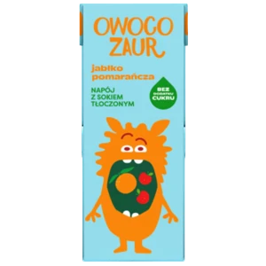 Owocozaur jabłko pomarańcza. Napój z sokiem tłoczonym 200ml