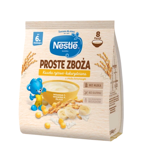 Nestlé Proste Zboża Kaszka ryżowo-kukurydziana o smaku bananowym 144g (promocja) 4ecebe7a1a3eb139e65c89e1d98242c3