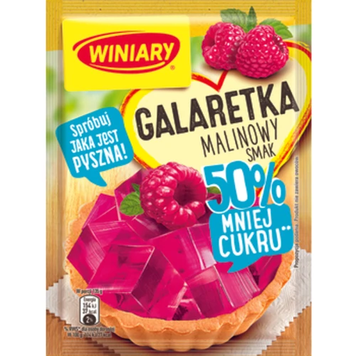 WINIARY Galaretka o smaku malinowym 50% mniej cukru 39g (promocja) dada313254f433501aafc56233a7f85a