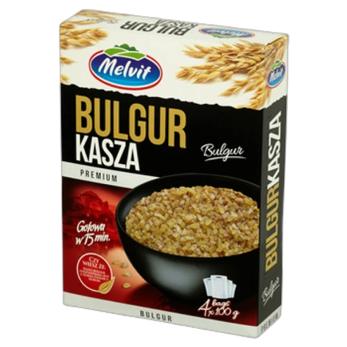 Melvit Kasza Bulgur z Pszenicy Durum Naturalna Turecka - Woreczki 4x100g (promocja) 2d300cb8f18246e93f538e9e291772a7